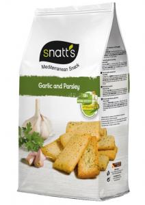 Snatt's Mediterranean bread snacks Garlic & Parsley in Stabilo bag 